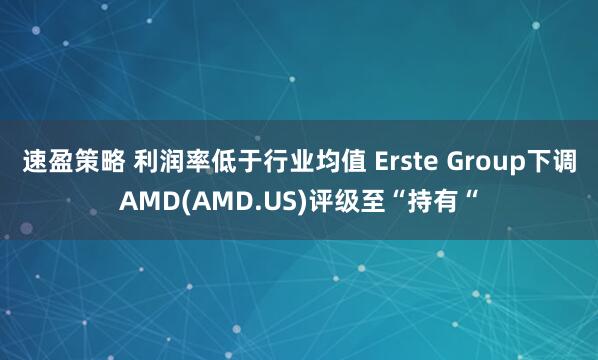 速盈策略 利润率低于行业均值 Erste Group下调AMD(AMD.US)评级至“持有“